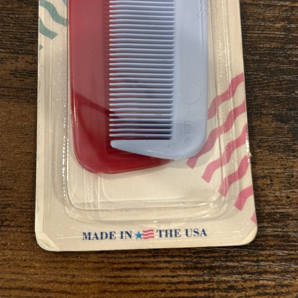 Vintage GOODY Unbreakable Tail Combs Red & Blue Teasing Sealed 2‎ Pack